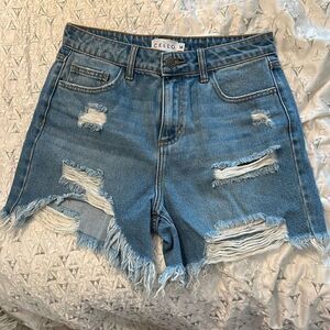 Cello‎ high waist frayed Distressed Denim Cutoff Shorts sz medium